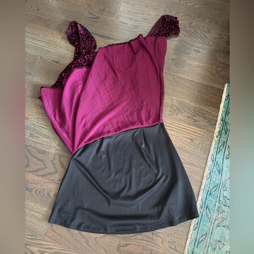 Design Lab Sz M Pink and Black Velvet Dress - Picture 9 of 9